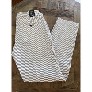 J Crew Thompson Pinstripe Seersucker Style Blue White Nautical Pants Men 33x32